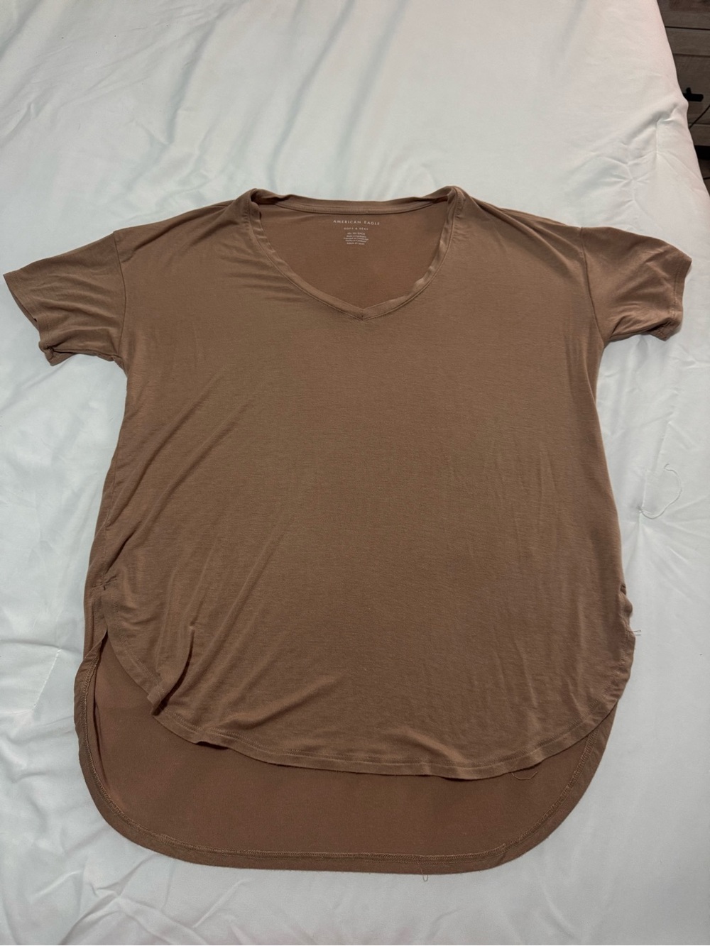 American Eagle Soft & Sexy V-Neck Boyfriend T-Shirt - Brown